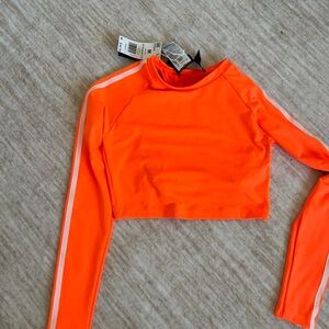 Adidas x IVP Neon Orange Crop Long Sleeve Top sz M new with tags